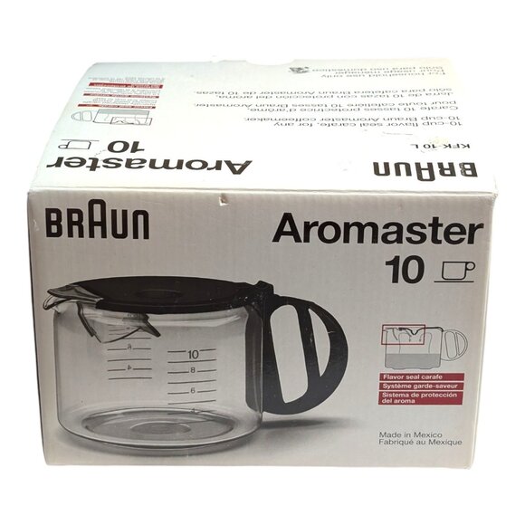 Braun Other - Braun Aromaster KFK 10 L Replacement 10 Cup Flavor Seal Carafe Glass Pot NEW